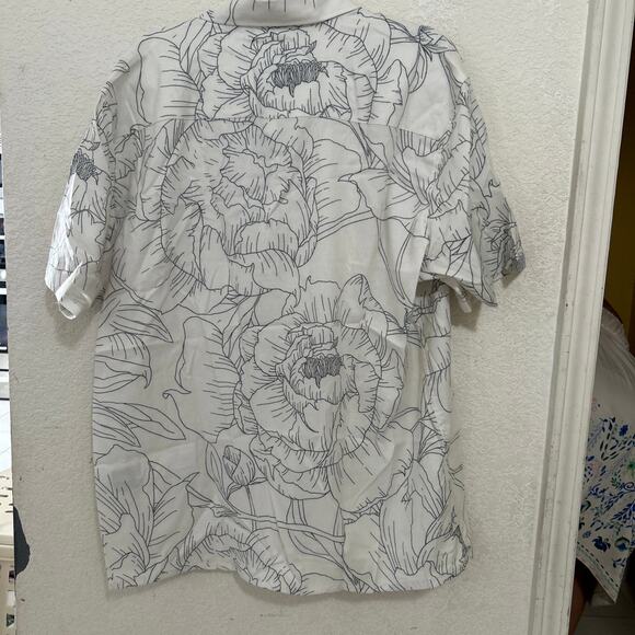 Julian & Mark Men's Printed Stretch Short Sleeve Shirt Blue Floral Size XL - Picture 4 of 4